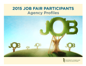 2015 Job Fair Agency Profiles - University of Maryland School of