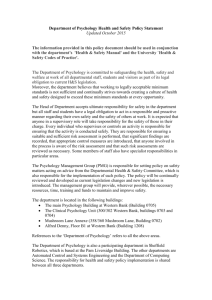 Dept of Psychology Health and Safety Policy Statement (full)
