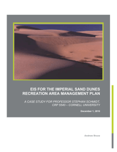 EIS for the imperial sand dunes recreation area