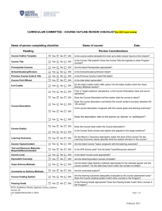 SCSJ Course Outline Review Checklist