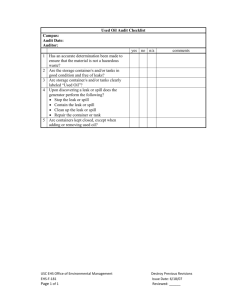 Used Oil Checklist