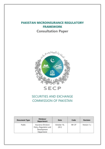 pakistan microinsurance regulatory framework