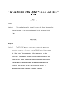 The Constitution of the Global Women`s Oral History Club