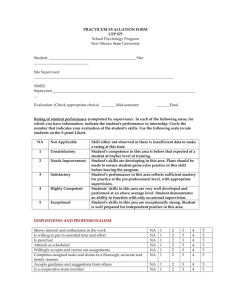 Practicum Evaluation Form - Counseling & Educational Psychology