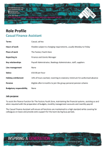 Role Profile Casual Finance Assistant