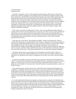 the absurd man camus essay A summary of themes of the absurd in the stranger in albert camus's the myth of sisyphus perfect for acing essays, tests the absurd man: drama the absurd. the absurd man camus essay A summary of themes of the absurd in the stranger in albert camus's the myth of sisyphus perfect for acing essays, tests the absurd man: drama the absurd.