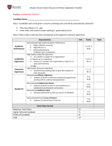 Screen resumes using an evaluation rubric - Lead Teacher