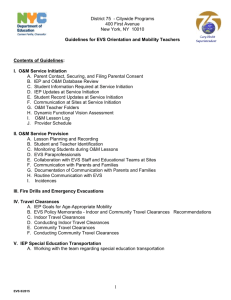 Orientation & Mobility Guidelines for EVS O&M Teachers - 2015