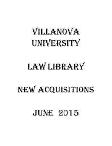 Acquisitions List - Villanova University