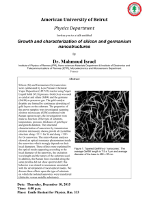 Growth and characterization of silicon and germanium nanostructures