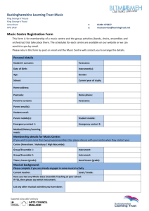 Music Centre Registration Form - Sir Henry Floyd Grammar School