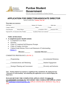 Associate Director - Purdue Student Government