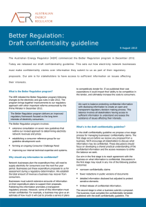 better regulation: draft confidentiality guideline