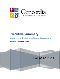 Executive Summary of Assessment 2012
