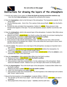 Instructions for drawing the layers of the atmosphere