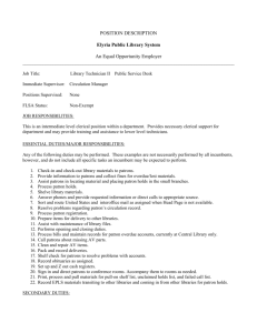 This is an intermediate level clerical position within a department