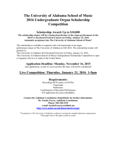 2016 Organ Scholarship Competition Application