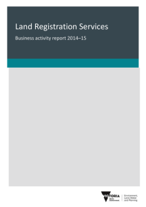 Land Registration Services Business Activity Report 2014-2015