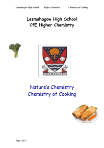 Chemistry of Cooking Pupil Notes
