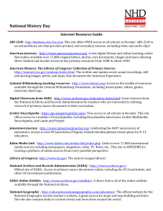 National History Day Internet Resource Guide