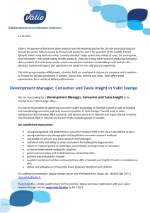 Development Manager, Consumer and Taste insight in Valio Sverige