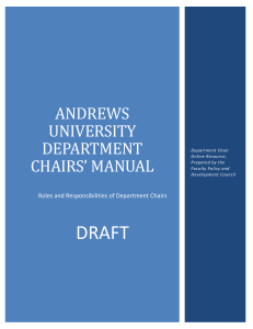 Department Chair`s Manual