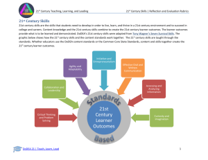 Once the learner outcomes and the 21st century skills are