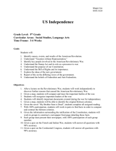 Lesson Plan – US Independence