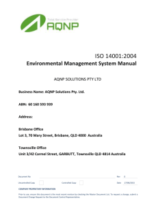 Environmental Manual Template