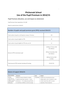 2014-2015 Pupil Premium Grant Report