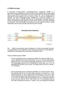 6.2 WDM technology In fiber-optic communications, wavelength