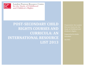 Post-secondary child rights courses and curricula: An international