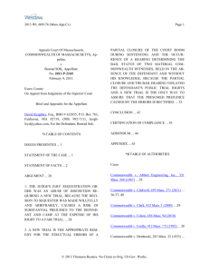 Commonwealth of Massachusetts v. SOK, Brief for Appellant
