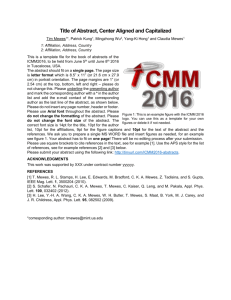 Template - IEEE ICMM 2016