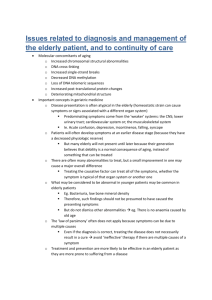 Issues related to diagnosis and management of the elderly patient