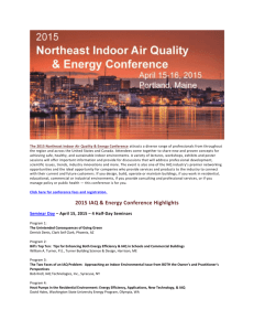 The 2015 Northeast Indoor Air Quality and Energy Conference