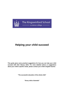 Literacy - Helping your child succeed