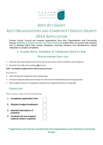 Arts Organisations and Community Groups Grant Scheme