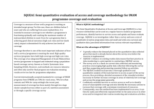 SQUEAC-Semi quantitative evaluation of access and coverage
