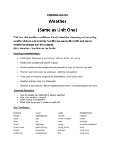 First Grade Unit Two - Weather