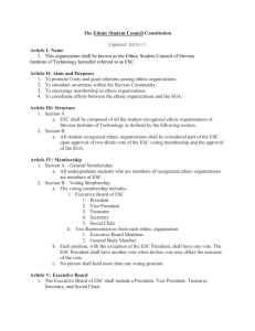 The Ethnic Student Council Constitution Updated: 10/26/11 Article I