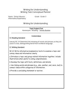 Gr 3 Word Meanings - The Vermont Writing Collaborative