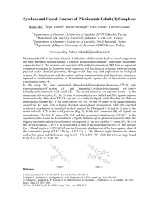 Synthesis and Crystal Structure of Nicotinamide Cobalt (II) Complexes