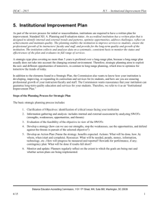 H.5. Institutional Improvement Plan