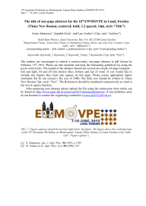 EWMOVPE 2015 abstract template