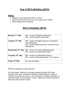 KS2 SATs brief hand out