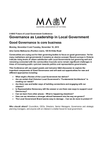 Governance as Leadership in Local Government