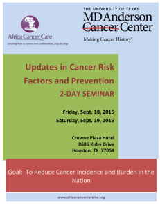 Updates in Cancer Risk Factors and Prevention 2