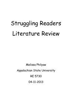 Struggling Readers-Literature Review