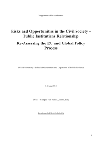 Risks and Opportunities in the Civil Society - Conf. Programme